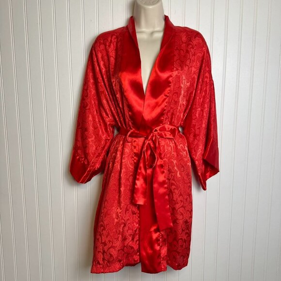 Victoria's Secret Gold Label red robe belt tie vintage size small J26 - Picture 1 of 7